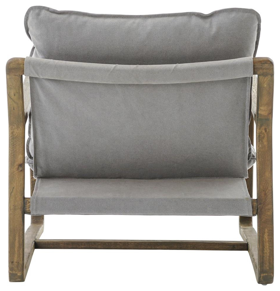 Ace Grey Pewter Oak Wood Living Room Arm Chair   Midcentury   Armchairs And Accent Chairs   by Zin Home  Houzz