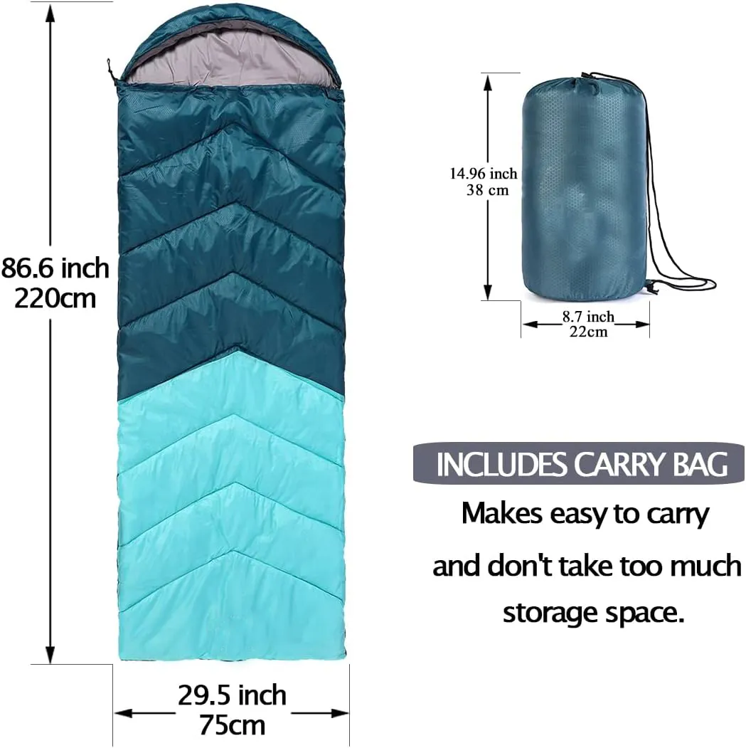 Sleeping Bag 4 Seasons Adults   Kids for Camping Hiking Trips Warm Cool Weather