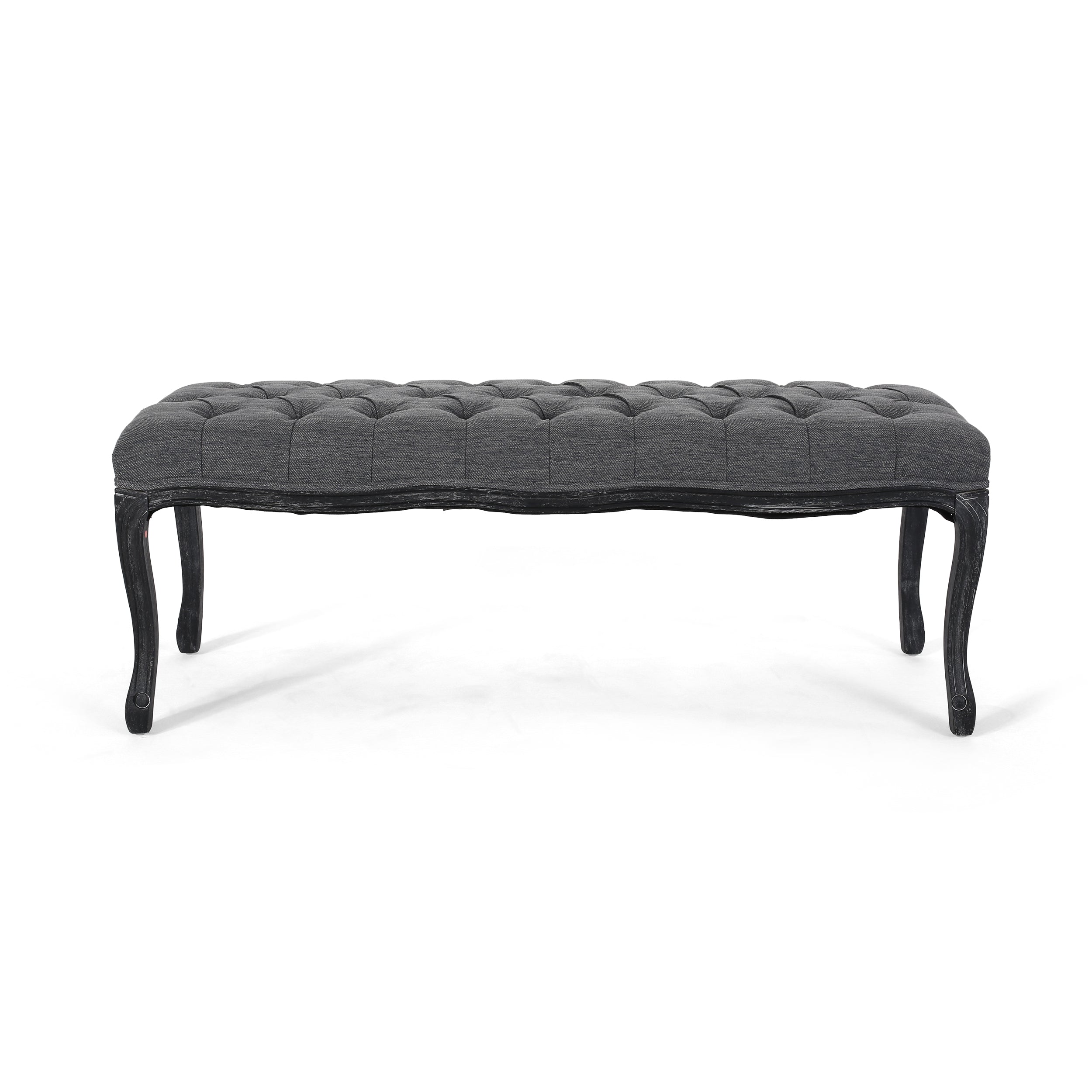 Westlyn Tufted Diamond Dining Bench with Rubberwood Legs