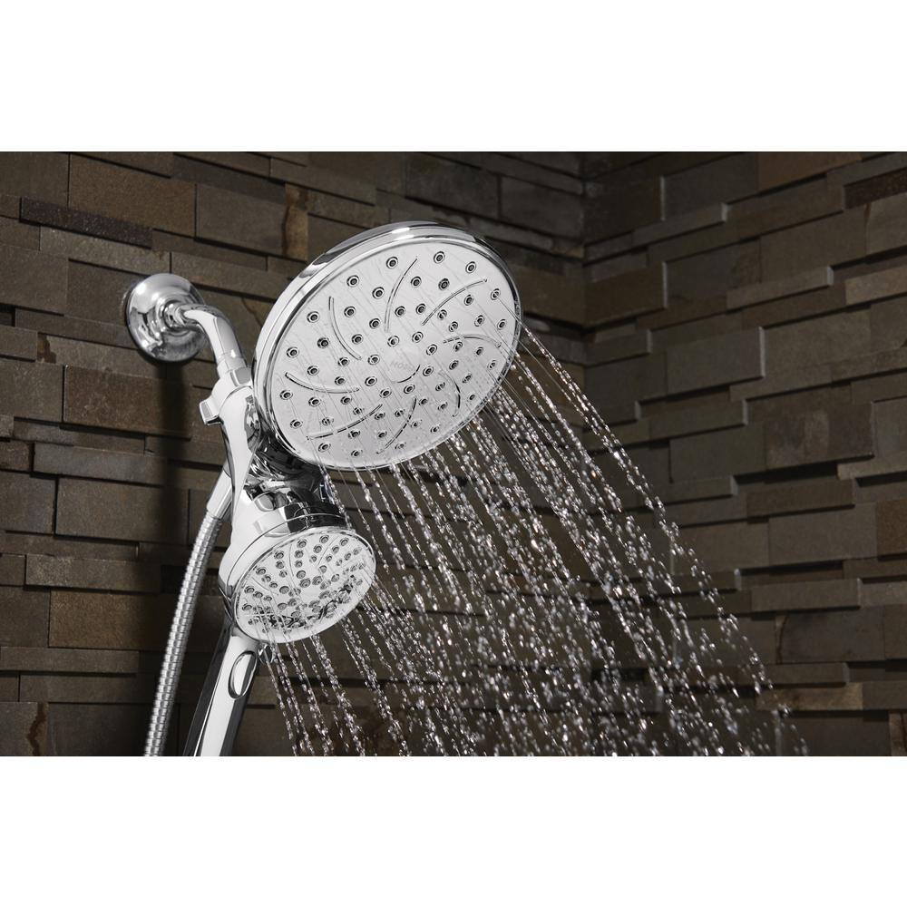 MOEN Attract with Magnetix 6-spray 6.75 in. Dual Shower Head and Adjustable Handheld in Chrome (Mounting Hardware Included) 26008-CBFLSA