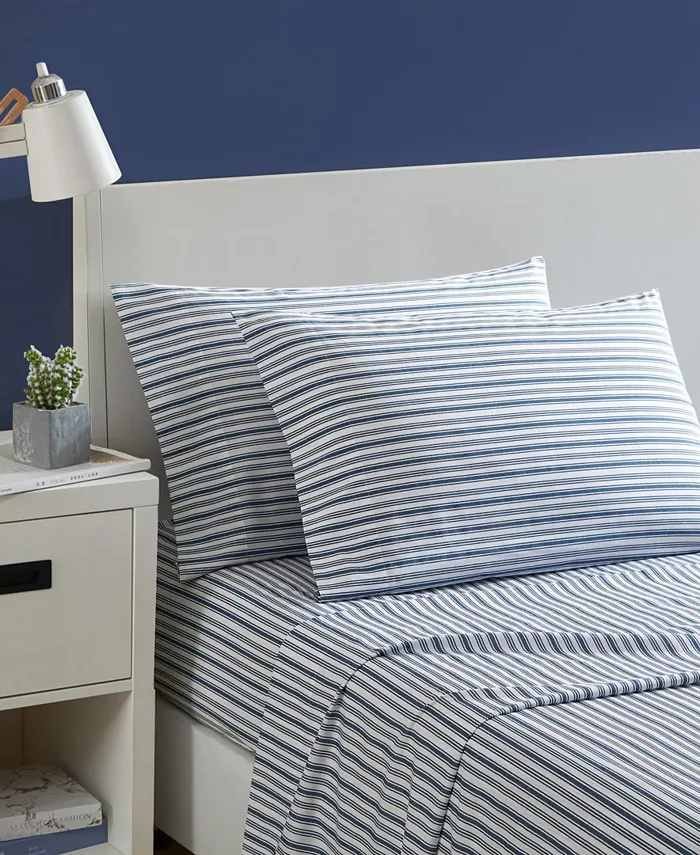 Nautica Coleridge Stripe Cotton Percale 3-Piece Sheet Set， Twin XL