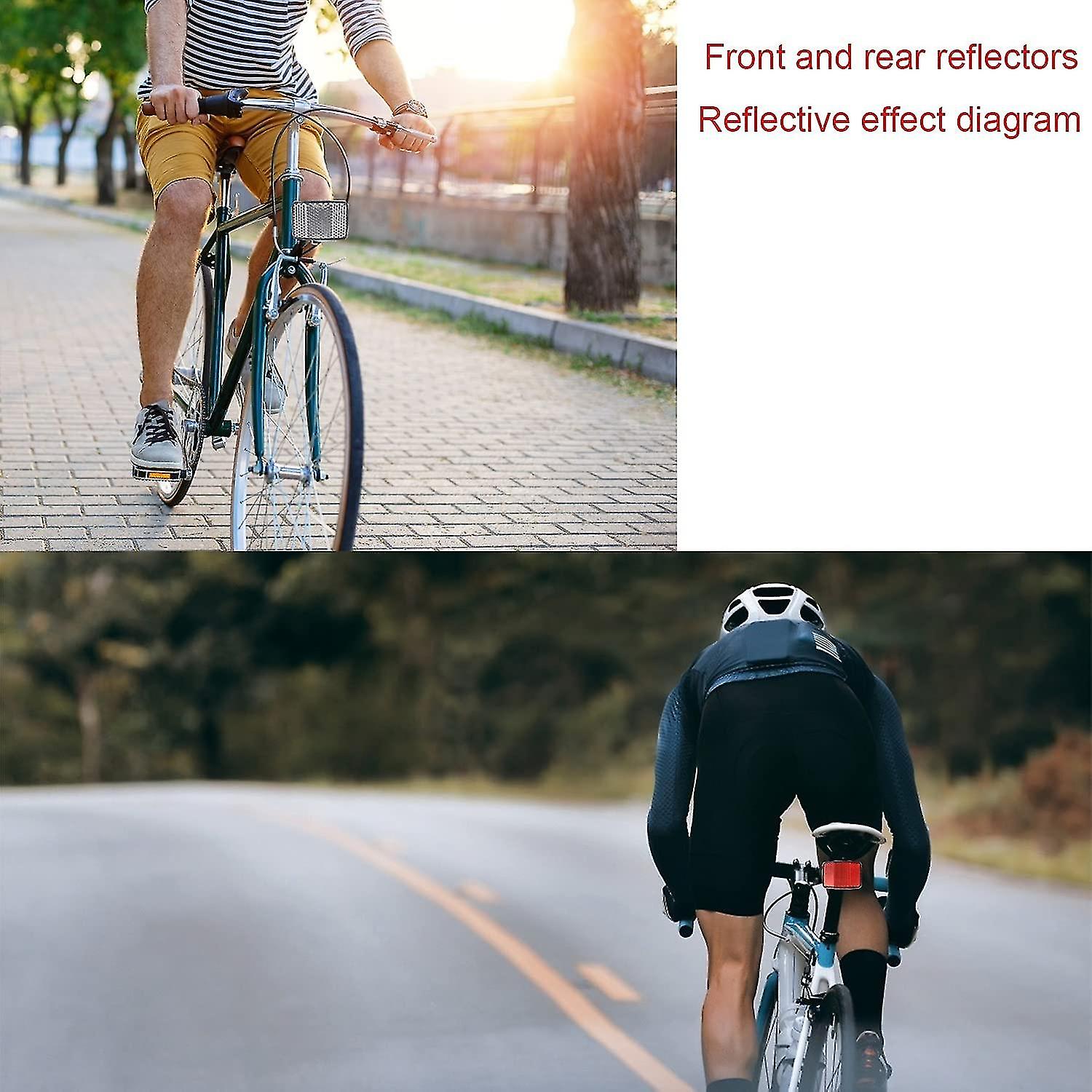 Cycling Bike Reflectors Set， 4 Pcs Bike Reflectors Front And Back， 4 Pcs Bicycle Wheel Spoke Reflectors， Riding Safety Accessory For Mountain Bike Roa