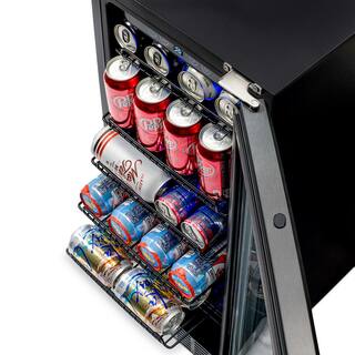 NewAir Single Zone 15 in. 96 (12 oz) Can Built-In Beverage Cooler Fridge with Precision Temp. Control - Black Stainless Steel NBC096BS00