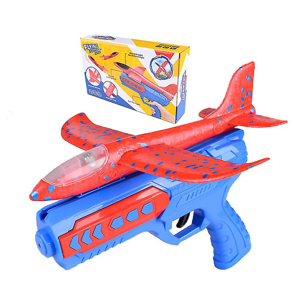 Airplane Launcher Toy Catapult Plane Foam Glider With Led Light For Kids Boys Gifts