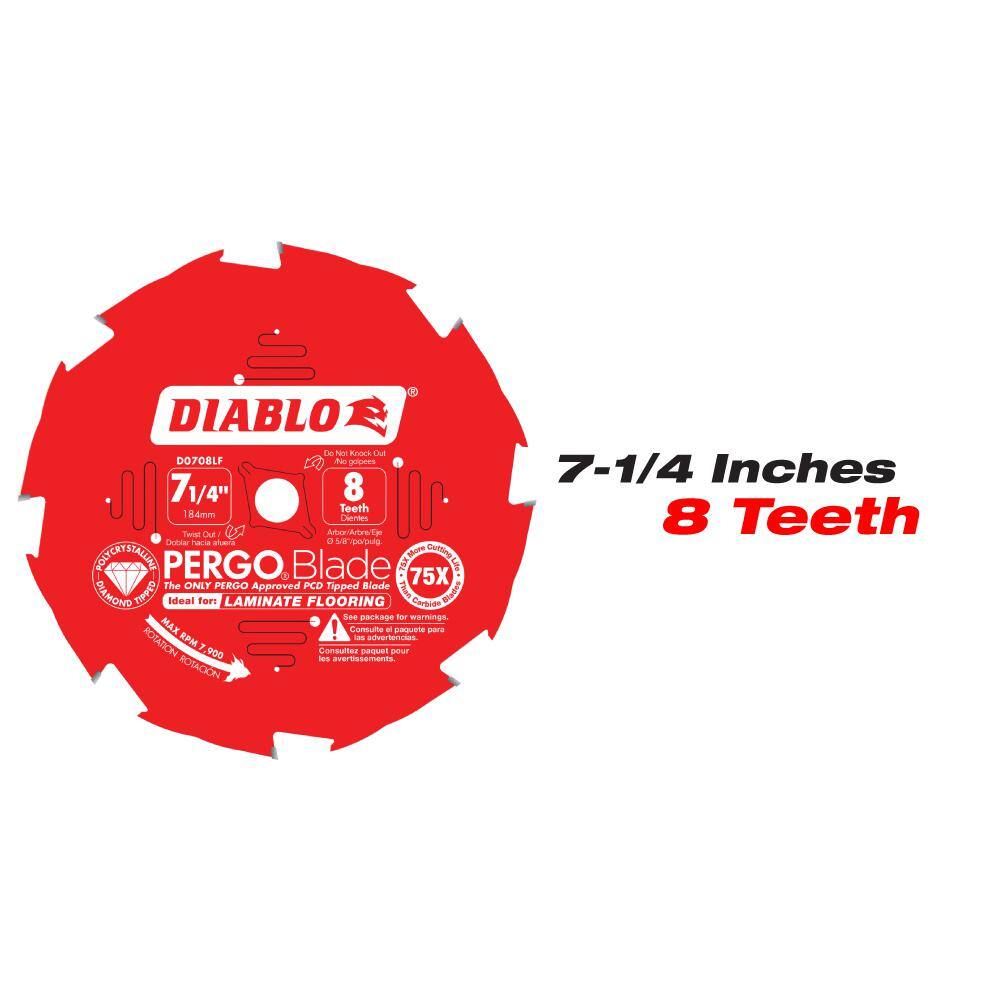 DIABLO 7-14 in. x 8-Tooth and 10 in. x 12-Tooth (PCD) Laminate Flooring PERGO Blade Circular Saw Blades (2-Blades) D07081012LF2GS