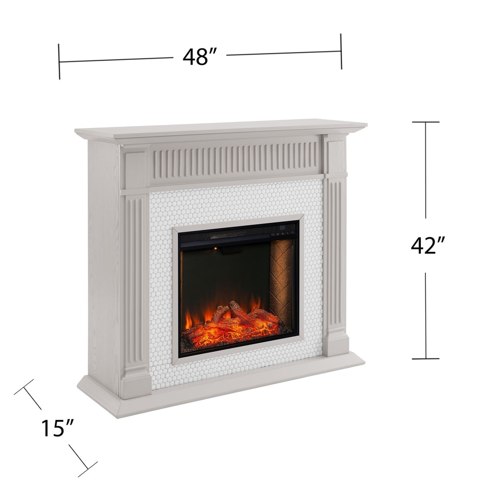 Chase Contemporary Grey Alexa Enabled Smart Fireplace