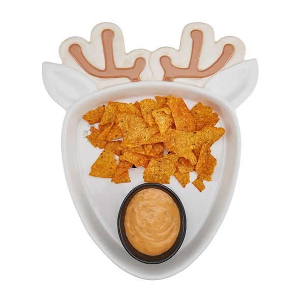 Winterberry Reindeer Chip and Dip Serving Tray