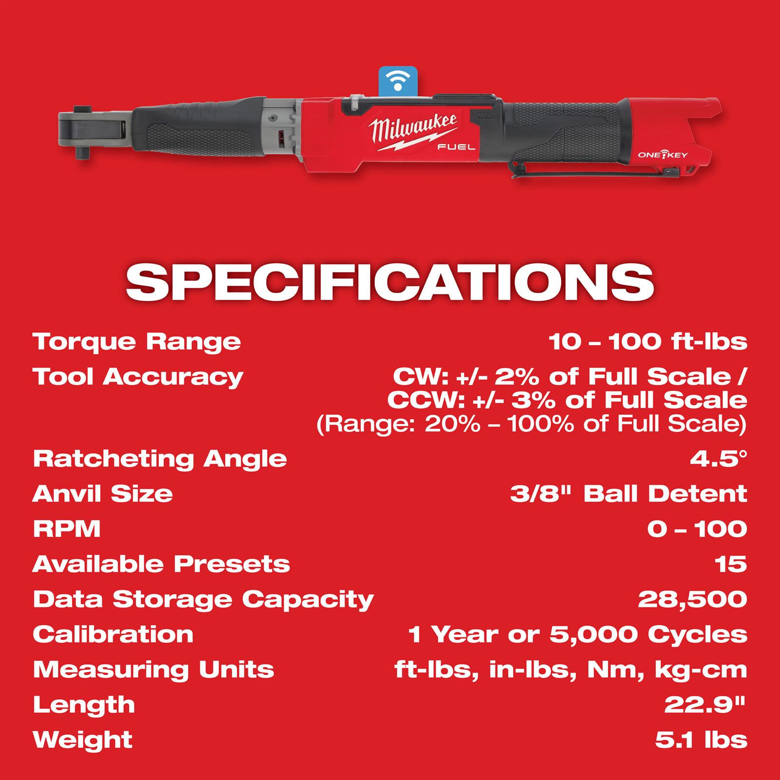 Milwaukee Tool 2465-20 Milwaukee M12 FUEL 3/8 in. Digital Torque Wrenches with ONE-KEY