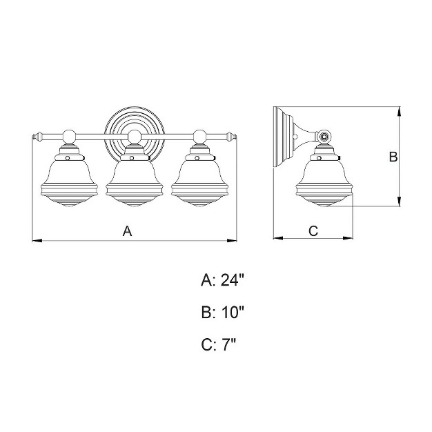 Vaxcel Huntley 3 Light Vanity Satin Nickel