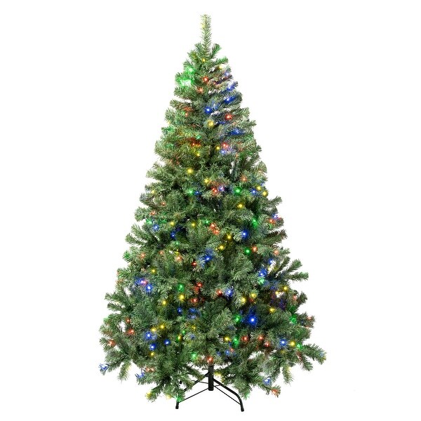 National Tree Company 6 ft. Prelit Artificial Sagamore Hinged Tree 400 LED Multi LED Lights