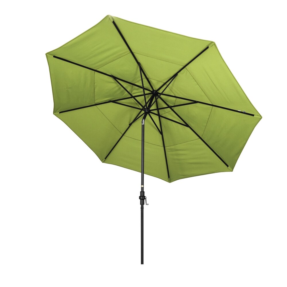 California Umbrella 11 Foot Round Aluminum  Crank Open Collar Tilt Patio Umbrella  Sunbrella Fabric