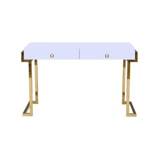 50 in. Gold Rectangular White Modern Computer Desk BA213GD