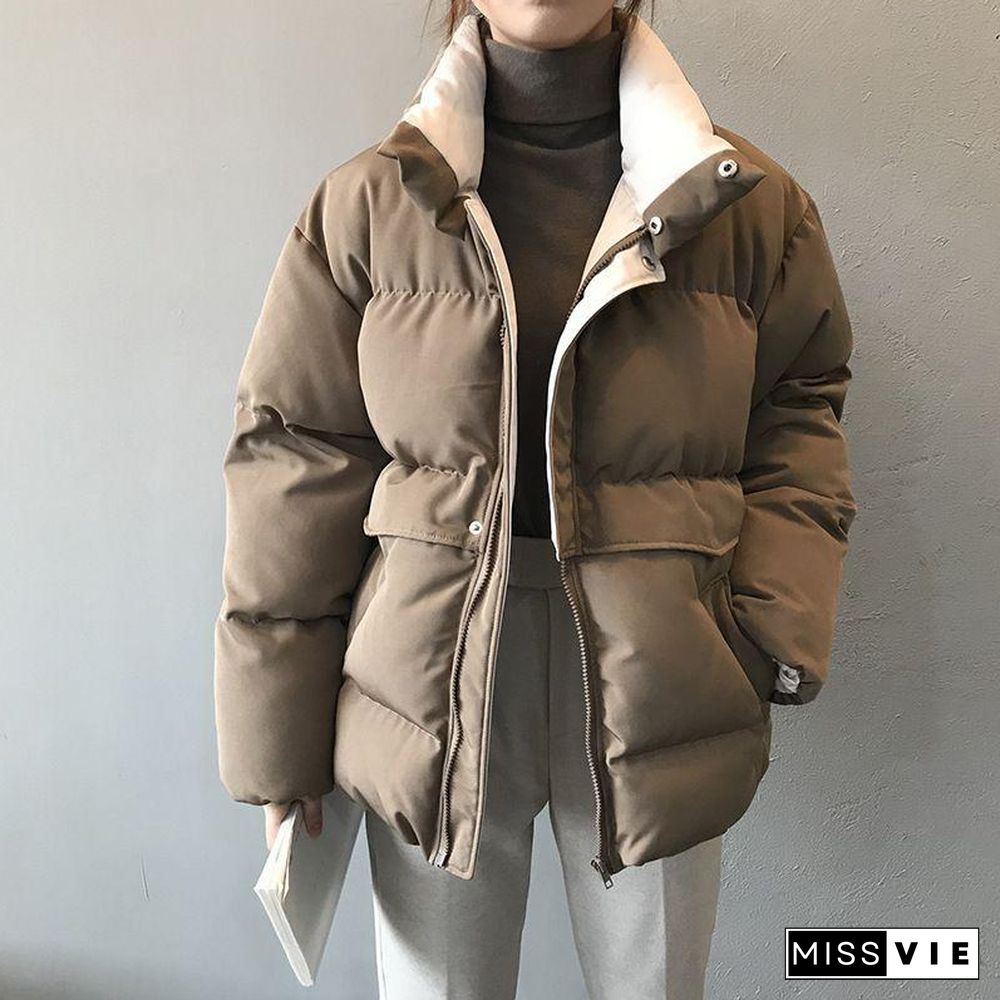 Oversized Quilted Winter Puffer Thick Warm Padded Puff Parka Jacket