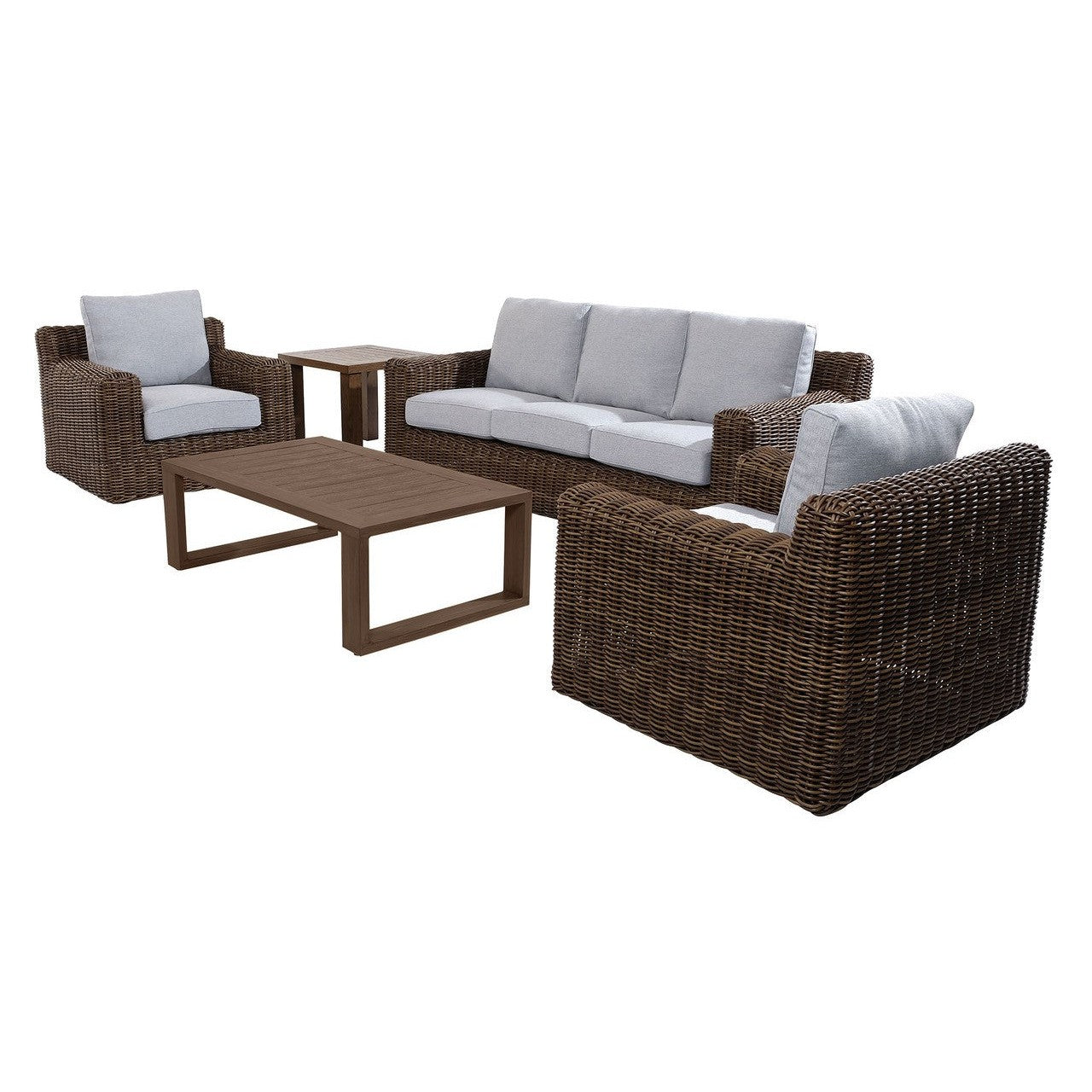 Carmel Brown 3pc Outdoor Seating Set with LUX Heavy Weave