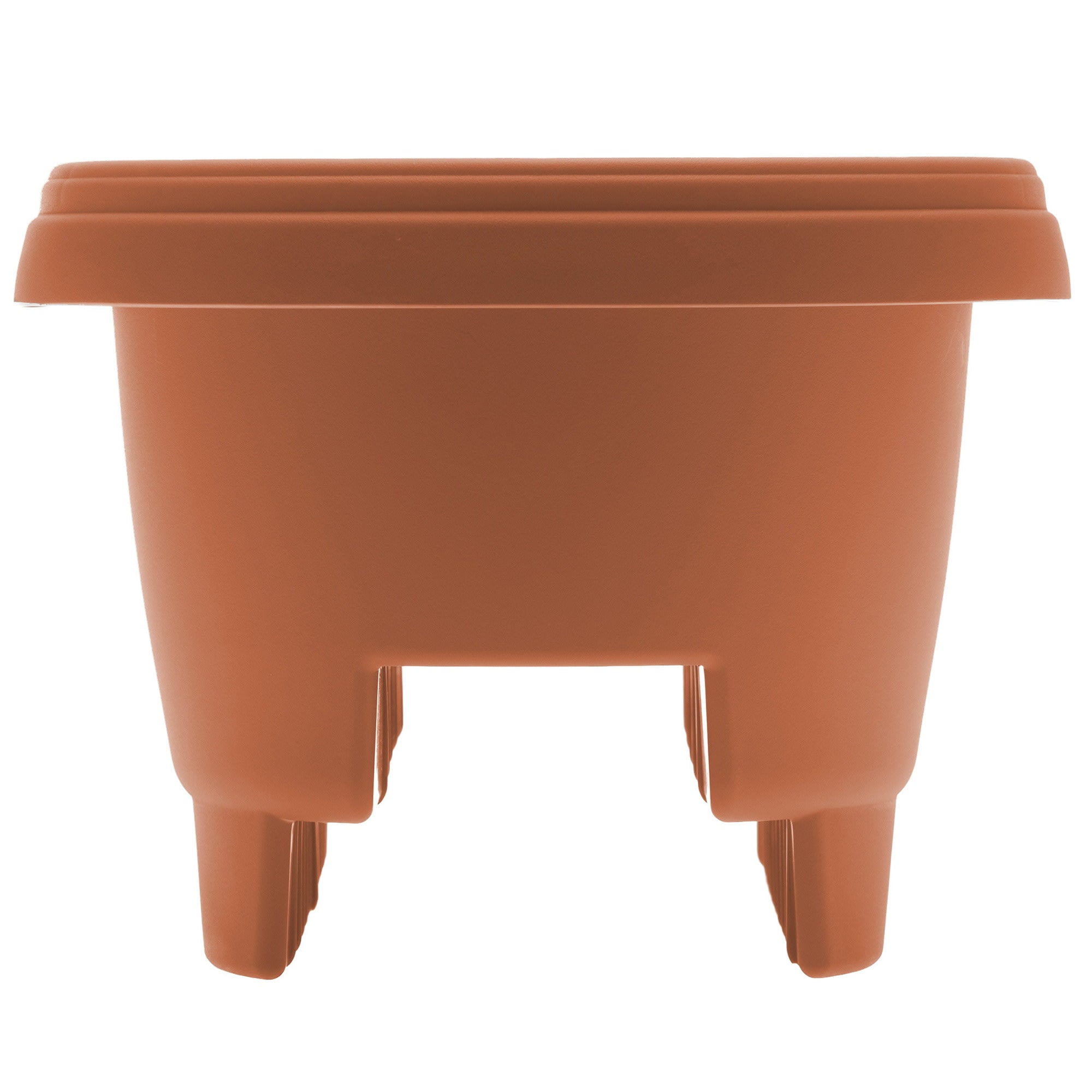 Bloem Modica Deck Rail Round Planter: 12" - Terra Cotta - Matte Finish, Fits Rail Sizes 3"-3.75", Durable Resin Pot, For Indoor and Outdoor Use, Gardening, 2 Gallon Capacity