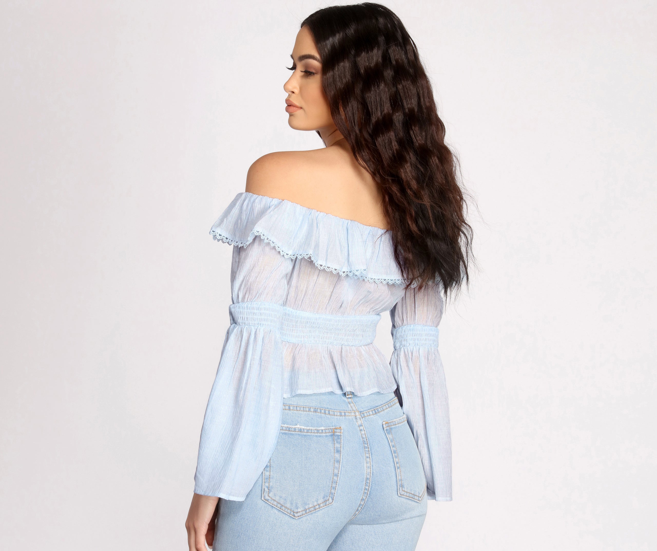 Perfect Peplum Off The Shoulder Top