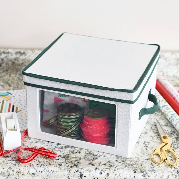 Household Essentials Medium Holiday Storage Box Green