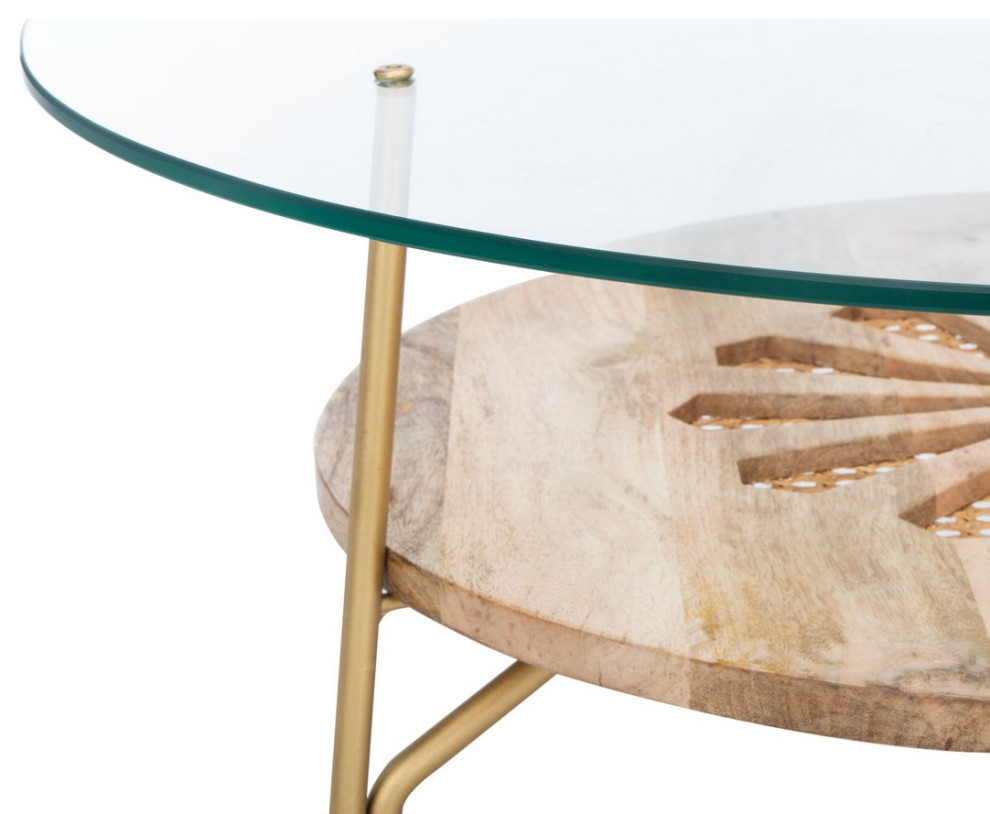 Rory Round Coffee Table Natural Brass   Contemporary   Coffee Tables   by Peachtree Fine Furniture  Houzz