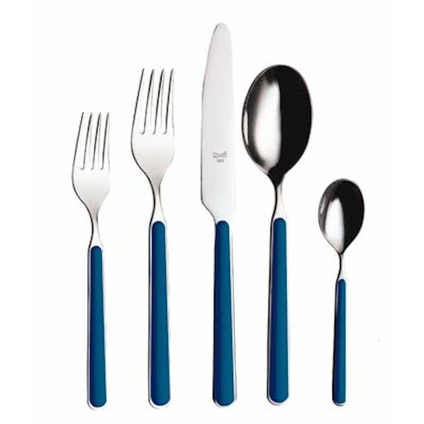 Fantasia Blue 5 piece Stainless Steel Flatware Set