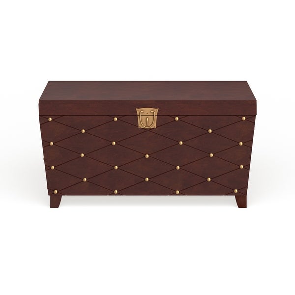 SEI Furniture Liatris Nailhead Espresso Coffee Table Trunk