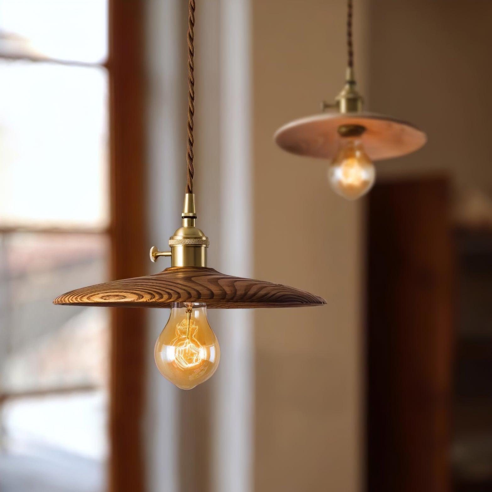 Walnut Conical Pendant Light