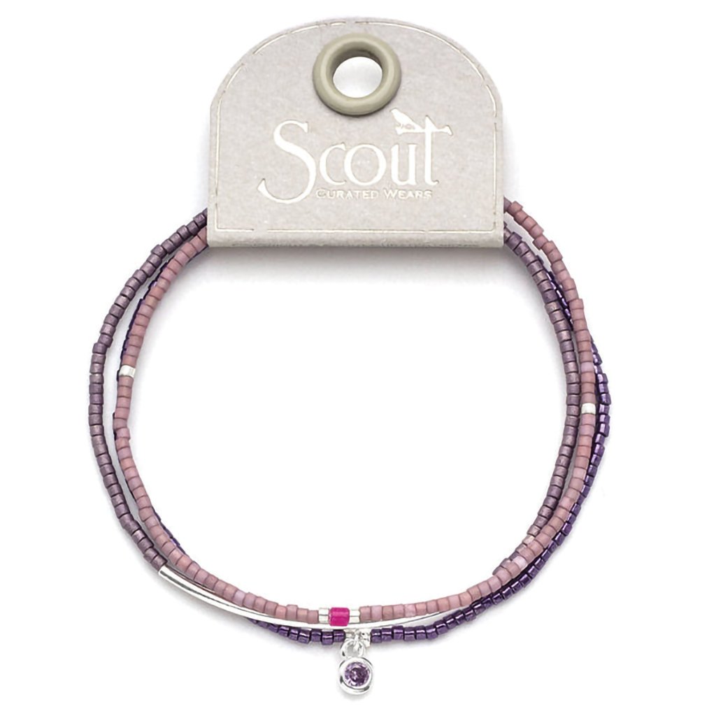 Scout Curated Wears  Tonal Chromacolor Miyuki Bracelet Trio - Purple/Silver