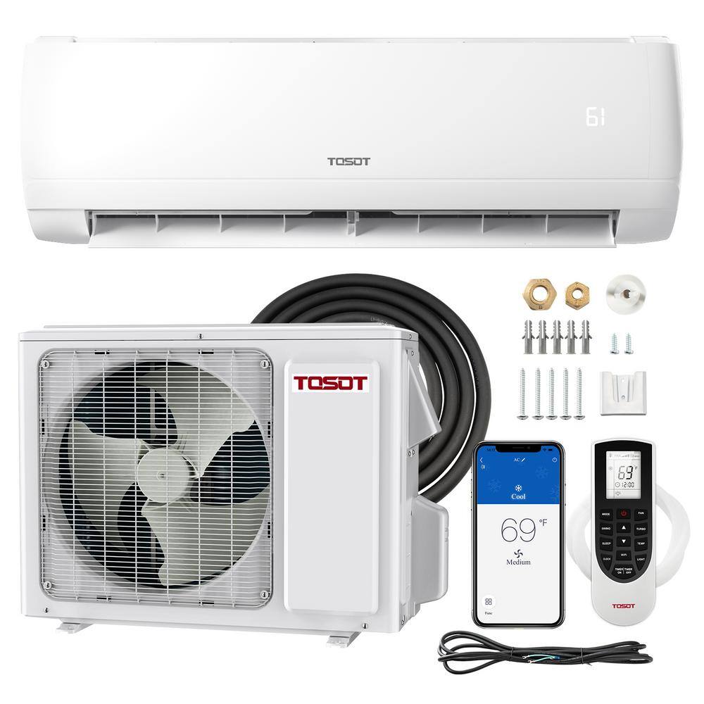 Tosot 12000 BTU Mini-Split Air Conditioner Wifi Enabled Inverter Heating System - 20 SEER2 230V 1 Ton GWH12AFC-D3DNA1A