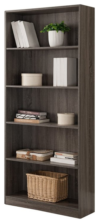 Benjara 30 quotModern Wood Splendid Space Efficient Bookcase in Gray   Transitional   Bookcases   by Homesquare  Houzz