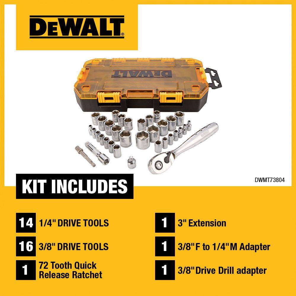 DW 14 in. and 38 in. Drive Socket Set (34-Piece) DWMT73804