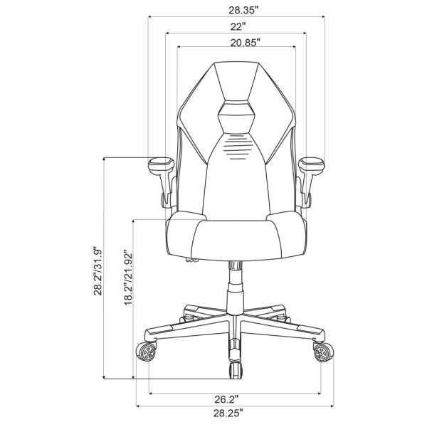 RS Gaming RGX Faux Leather High-Back Gaming Chair， Black/Red， BIFMA Certified