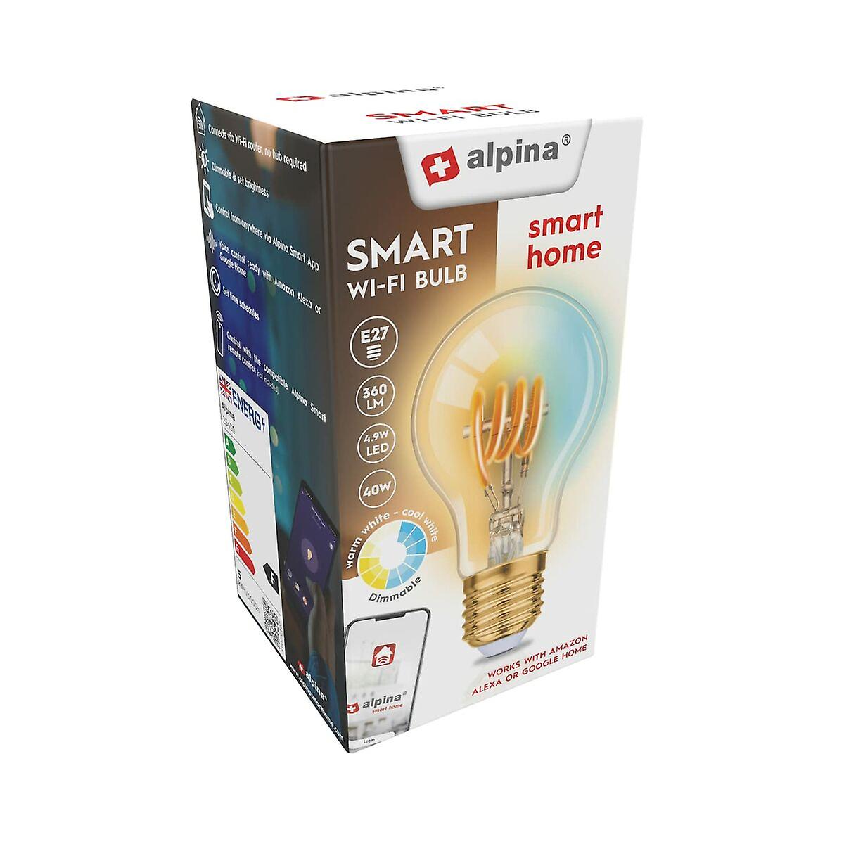 Smart Light bulb Alpina RGB 4，9 W 1800-6500 K E27 Wi-Fi 360 Lm