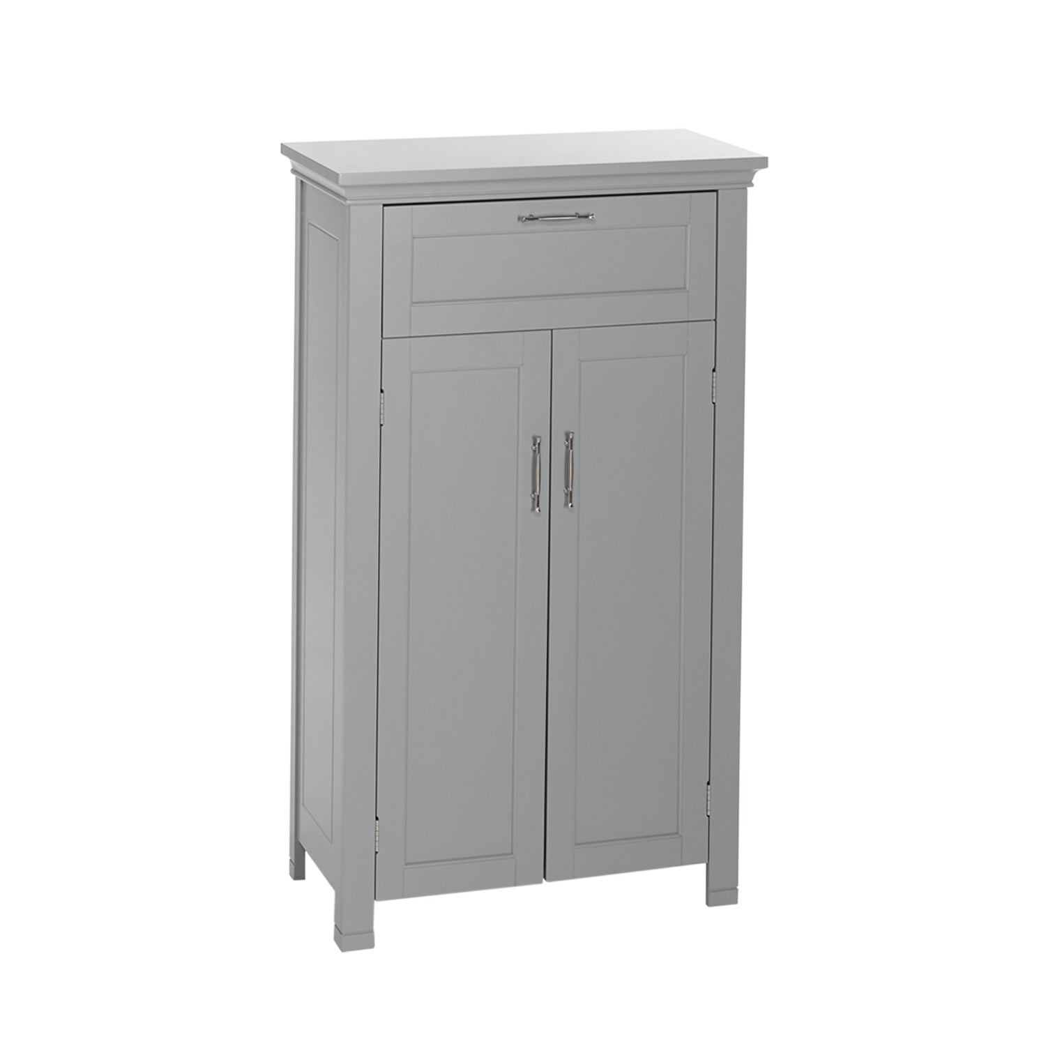 RiverRidge Home Somerset Two Door Floor Storage Cabinet with Drawer, Gray