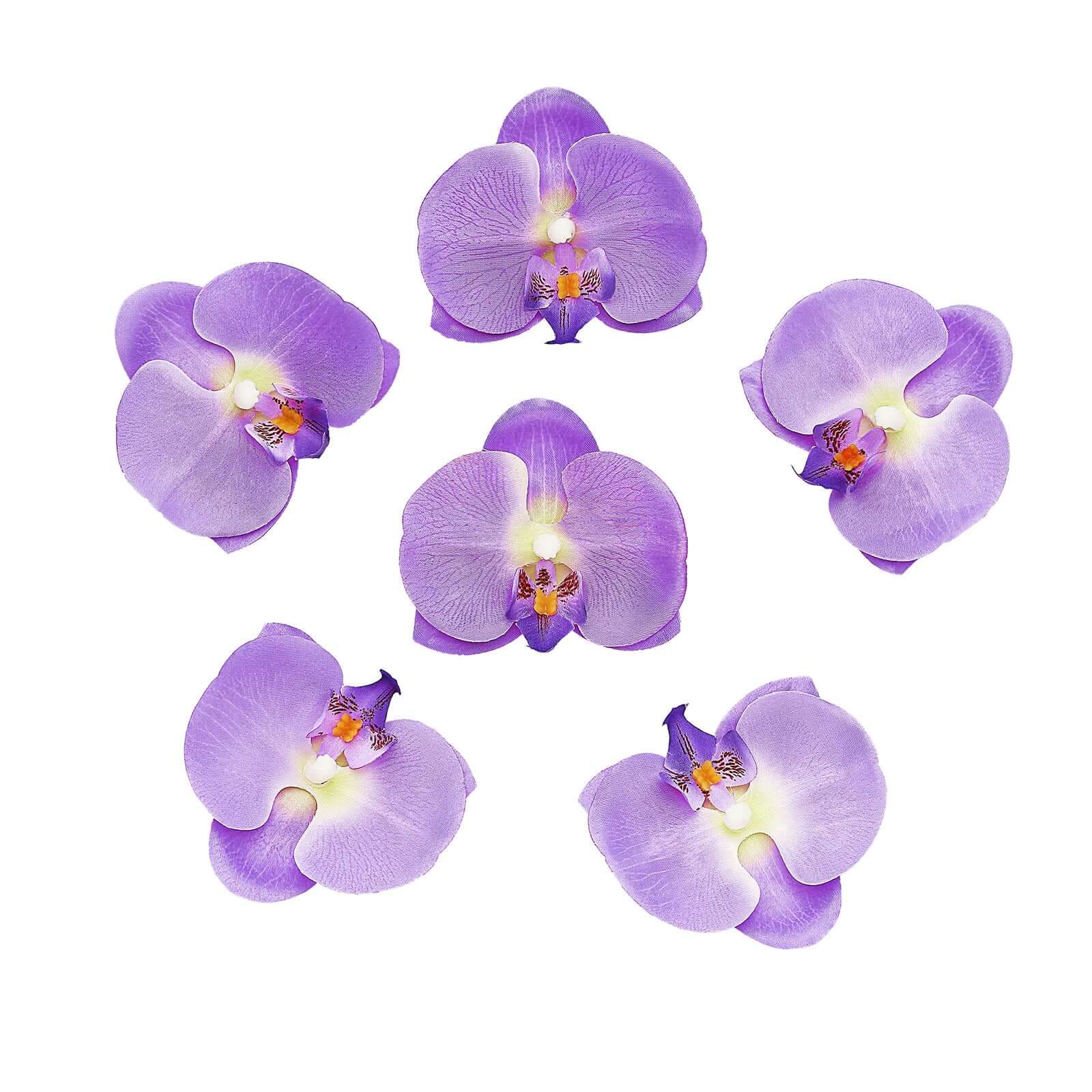 20 Flower Heads Lavender Lilac Artificial Silk Orchids DIY Crafts 4