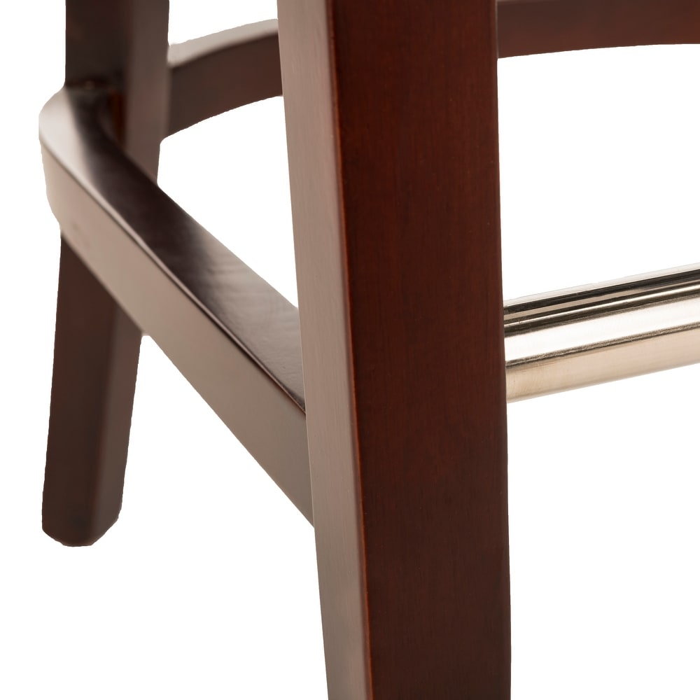 SAFAVIEH 29.7 inch Parker Curved Back Mahogany Bar Stool   19.6\