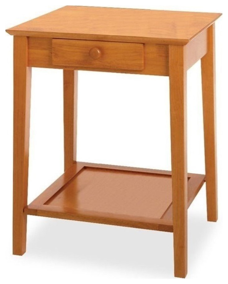 Pemberly Row Solid Wood Printer Stand / End Table in Honey   Transitional   Side Tables And End Tables   by Homesquare  Houzz