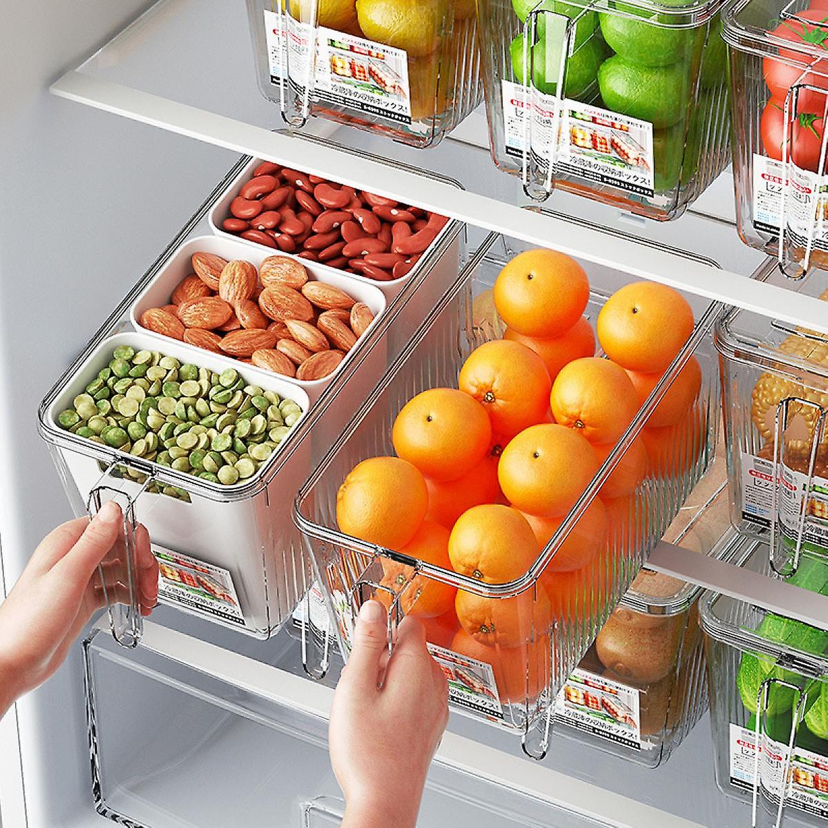 Box Refrigerator Crisper Clear Box Egg Drawer To Go Containers With Lids Fruit Storage Box Fridge Preservation Box Fridge Organizer (green Small)