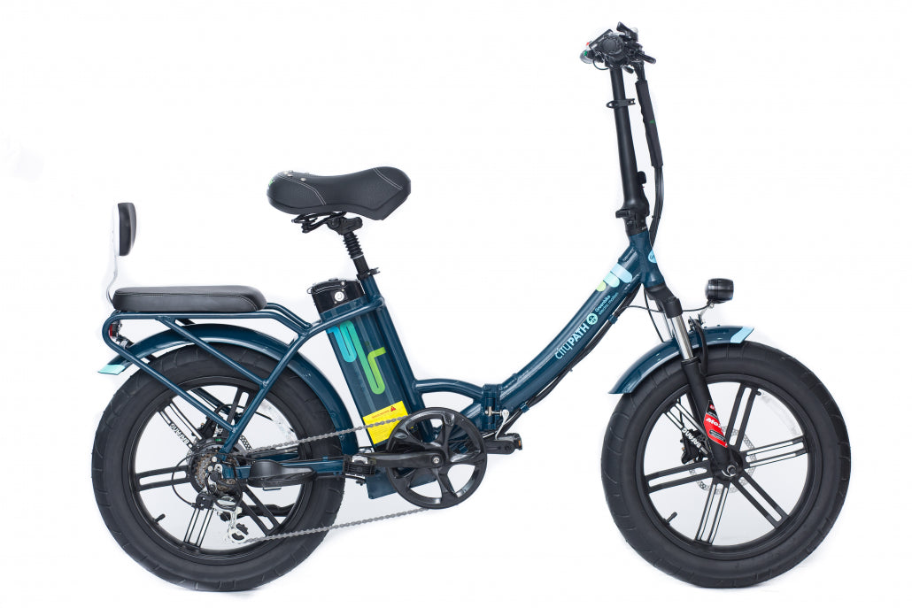 Green Bike Electric City Path Step Thru Fat Tire Folding Ebike 750W