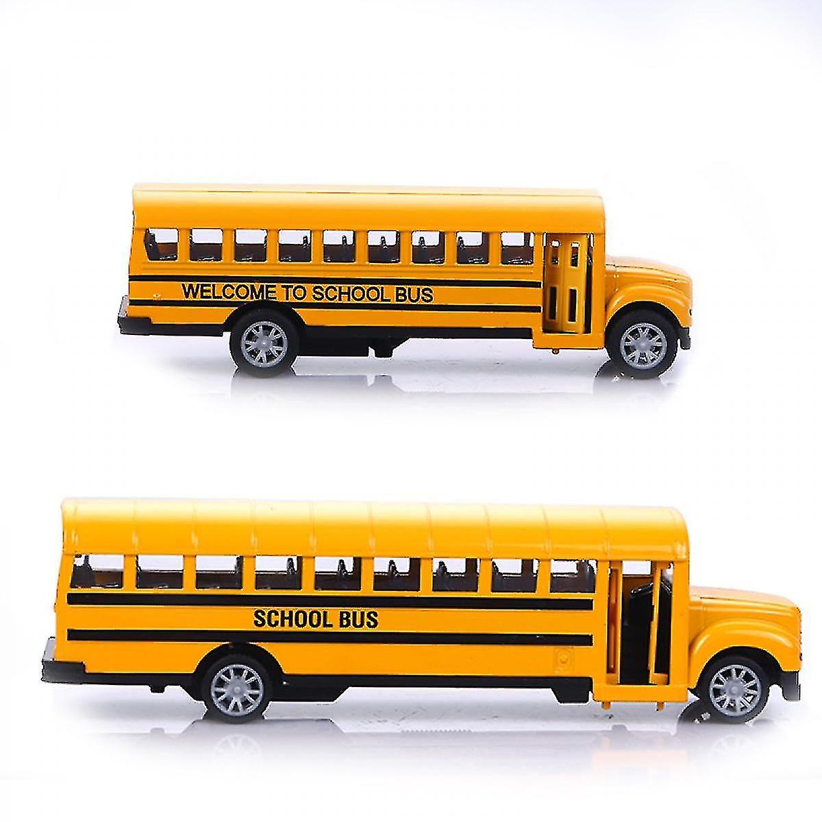 Model School Bus Toys For Kids， Long Nose Yellow Toy Vehicle For Toddlers With Flashing Led Lights And Music， Battery Operated Large Size Bump And Go