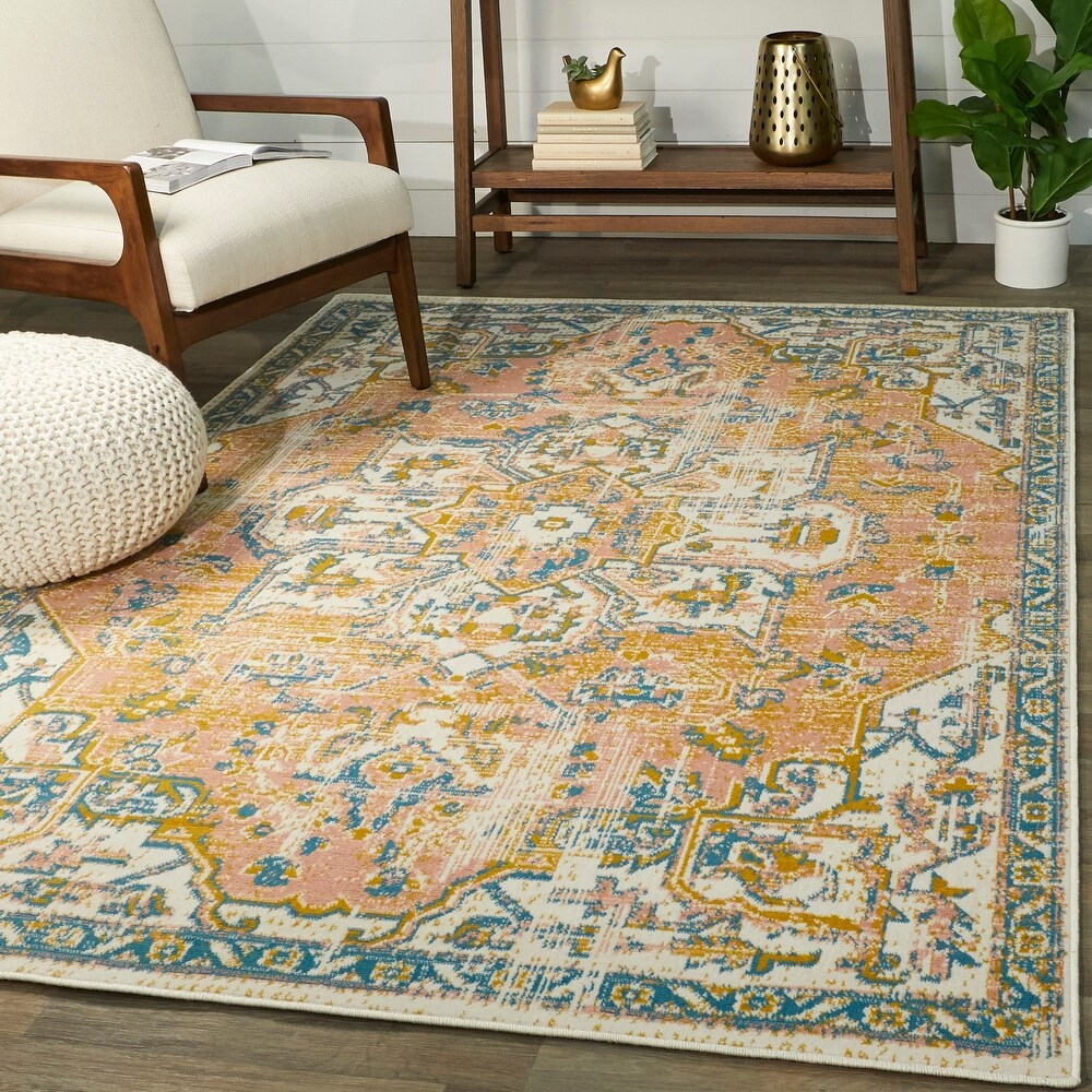 Derya Bohemian Medallion Indoor/ Outdoor Area Rug