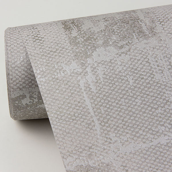 Varak Silver Checkerboard Wallpaper from the Lustre Collection