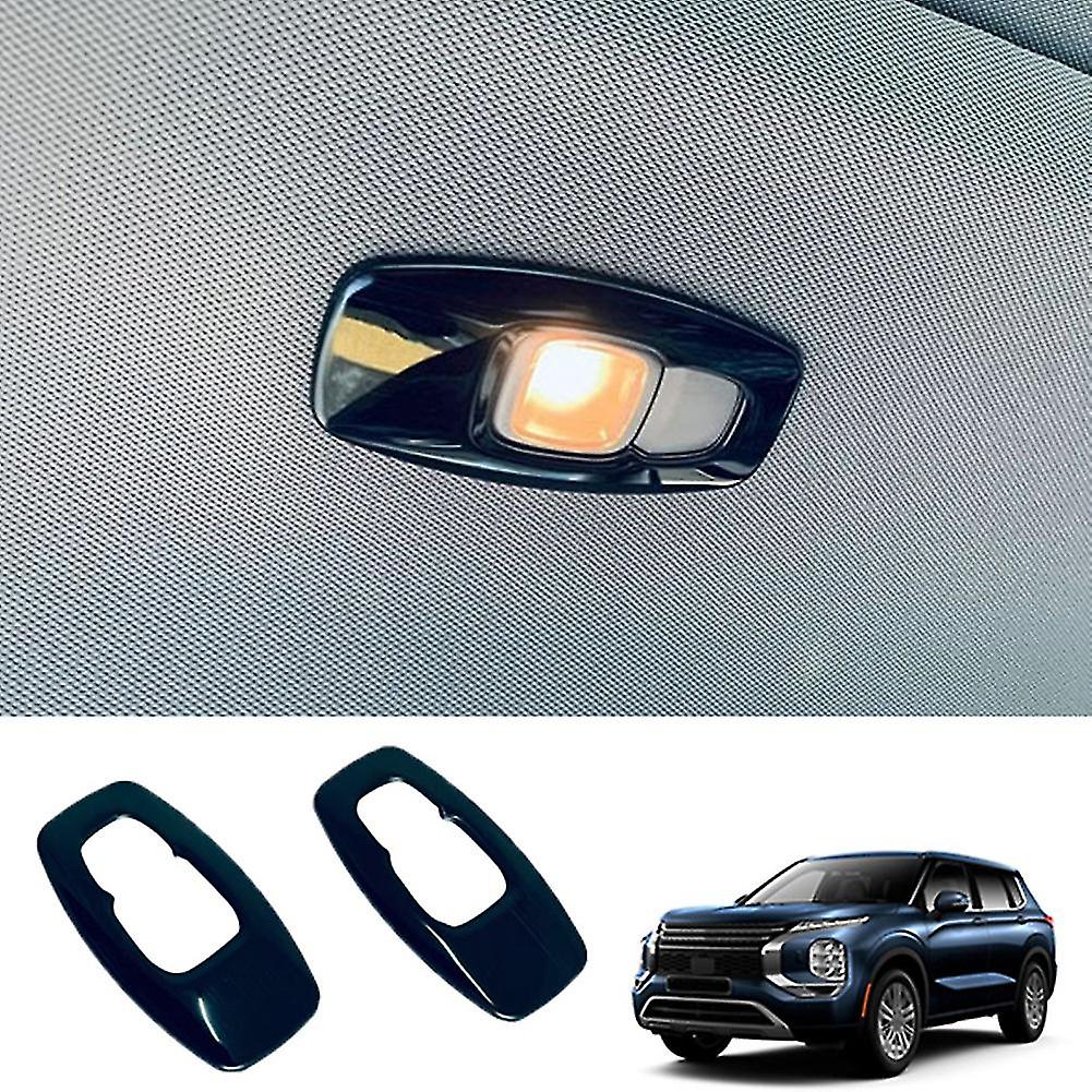 Car Glossy Black Stainless Steel Interior Rear Reading Light Lamp Cover Trim Sticker For 2022 2023