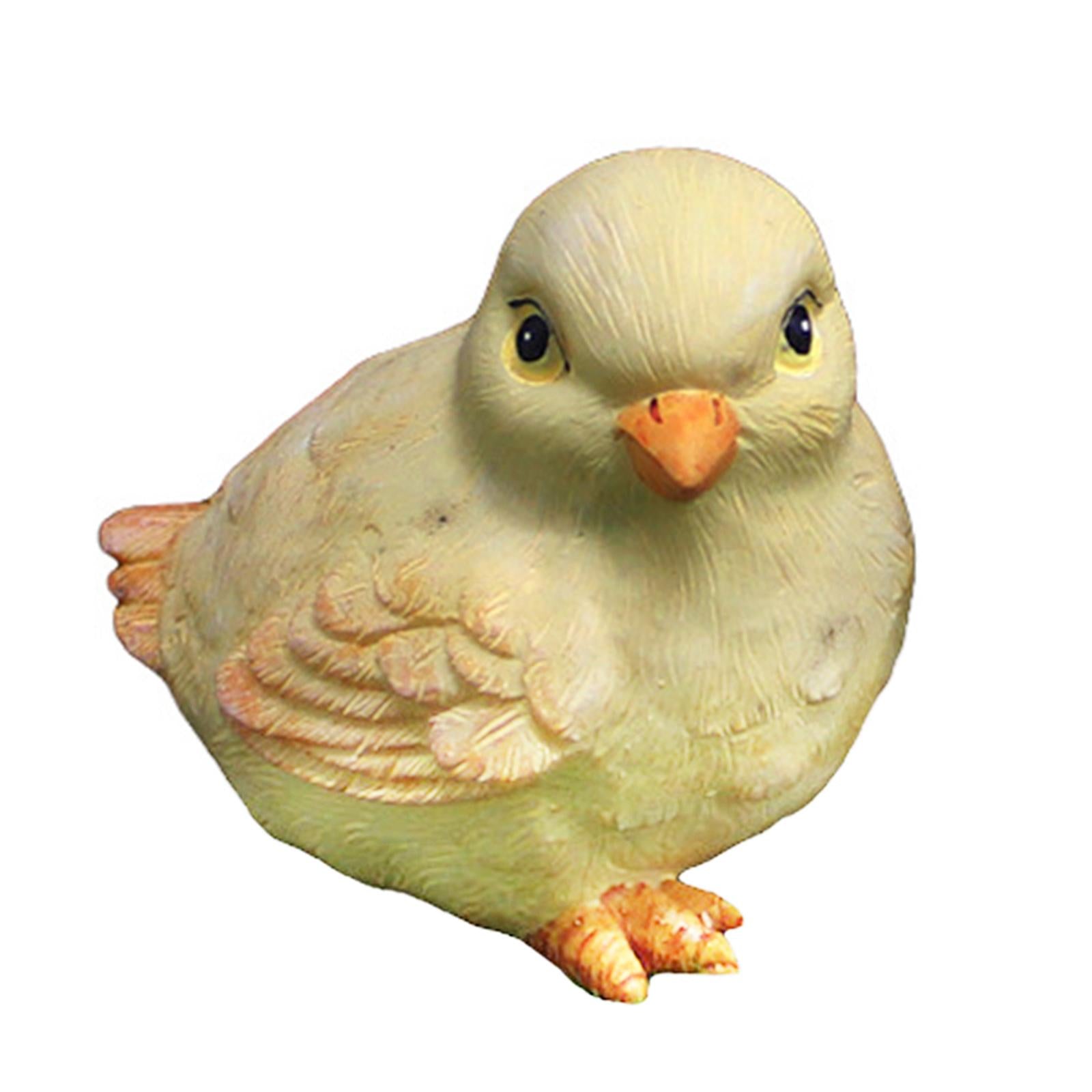 Simulation Garden Statues Chick Sculpture Cute Animal Figurine Resin Crafts .3x6x6.5cm