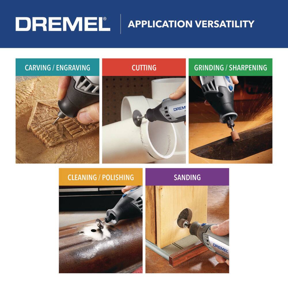 Dremel 4000 Series 1.6 Amp Variable Speed Corded High Performance Rotary Tool Kit with 50 Accessories 6 Attachments and Case 4000-650