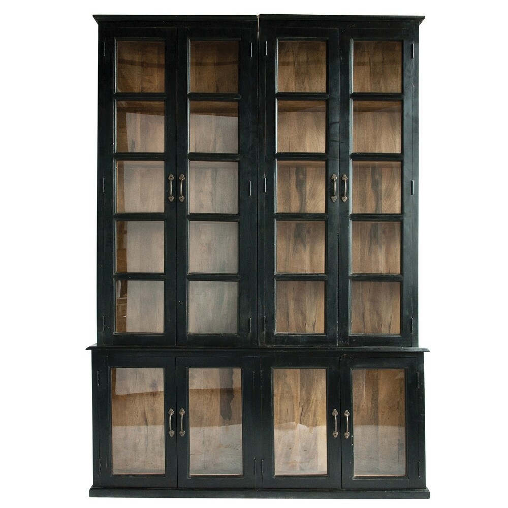 Wood and Glass Cabinet  Black Finish   63.0\