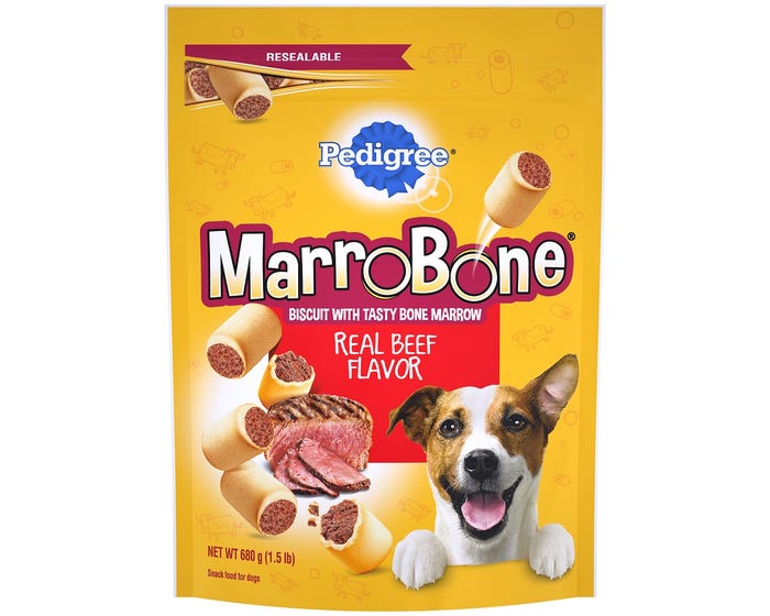 Pedigree® Marrobone Dog Treats Real Beef Flavor Crunchy Dog Biscuit， 24 oz.