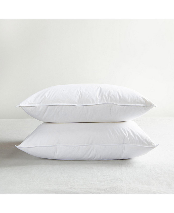 Bokser Home 2 Pack Firm White Duck Feather and Down Bed Pillow - King