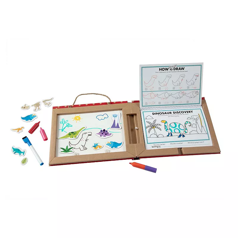 Melissa and Doug Natural Play Play， Draw， Create Reusable Drawing and Magnet Kit - Dinosaurs