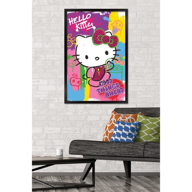 Trends International Hello Kitty Pop Art Framed Wall Poster Prints