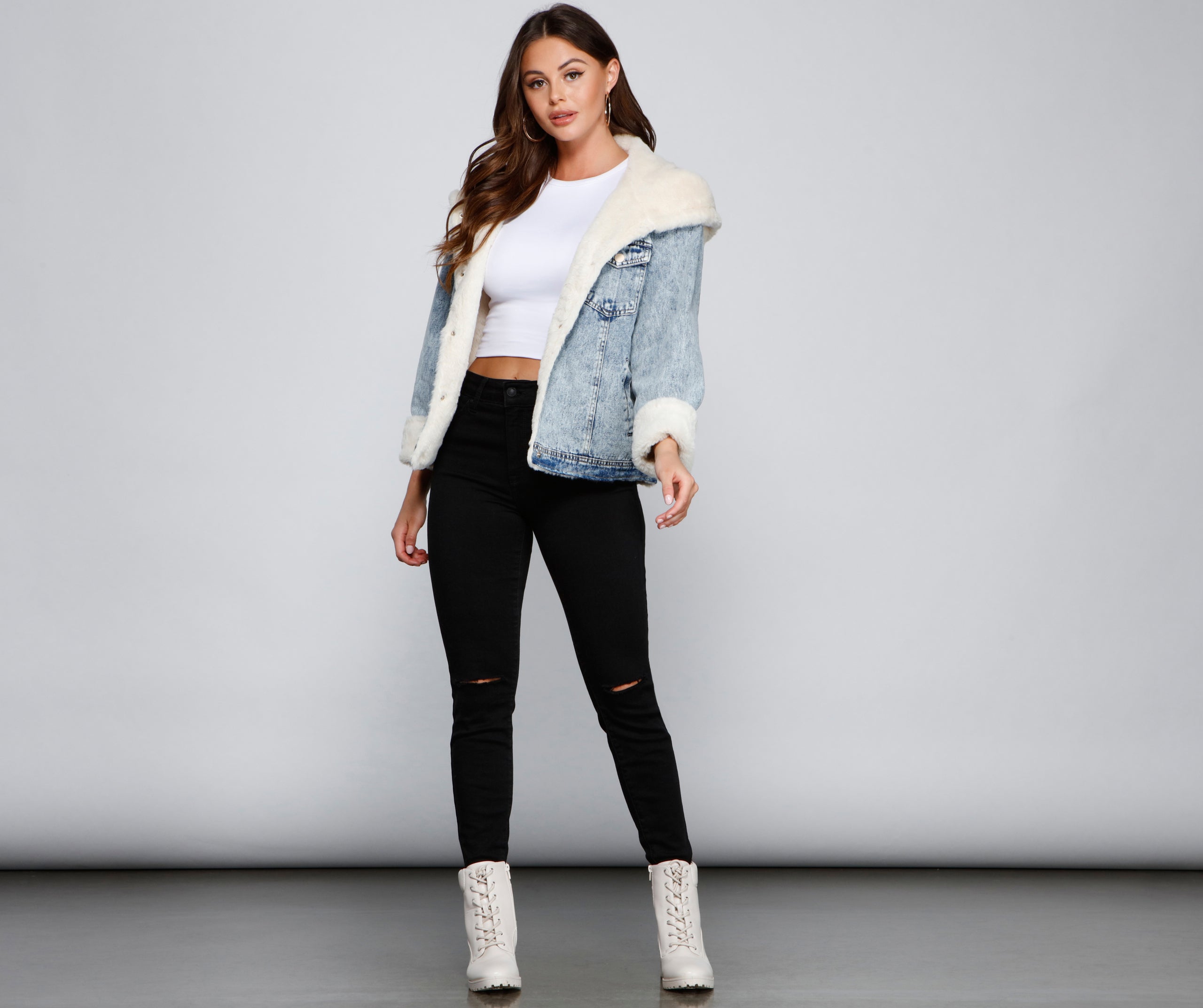 All the Feels Faux Fur Lined Denim Jacket