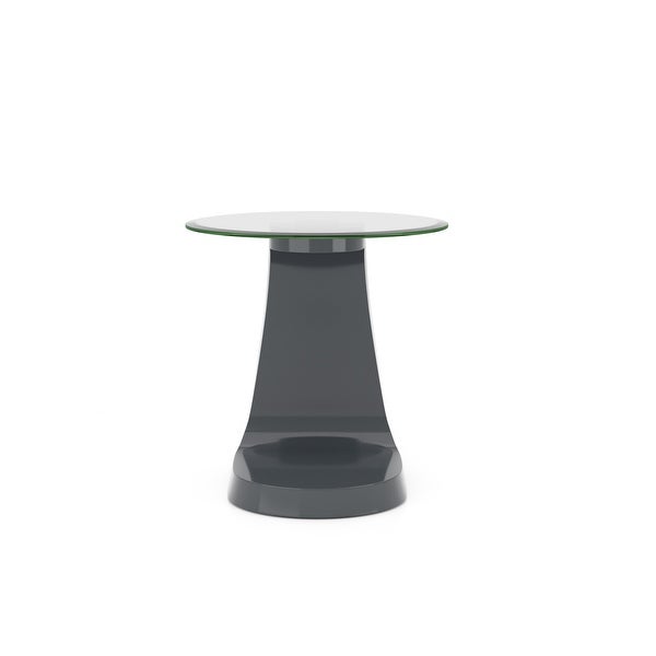 Furniture of America Crescendo Modern Glass Top 22-inch Side Table